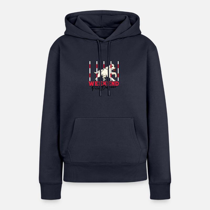 Weekend Pole Dancer - commandes de chiens - Sweat à capuche Premium bio Femme - bleu marine