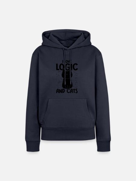 Ich Liebe Katzen - Logik - Frauen Premium Bio Hoodie - Navy