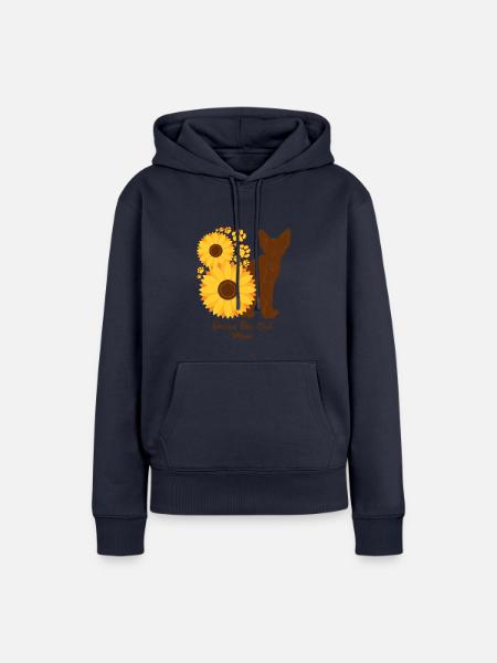 Sonnenblumenmutter - Devon Rex Cat - Frauen Premium Bio Hoodie - Navy