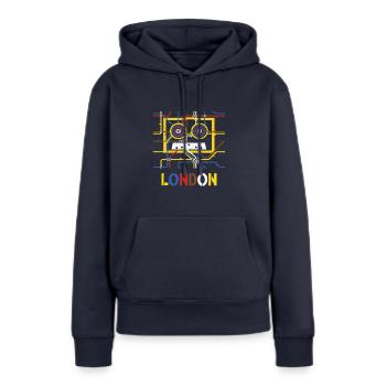 London Tube Map Underground Tape Style London - Frauen Premium Bio Hoodie - Navy - Vorne - Julia (174cm)
