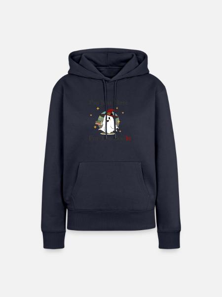 Halloweengeist mit Bücher - Frauen Premium Bio Hoodie - Navy