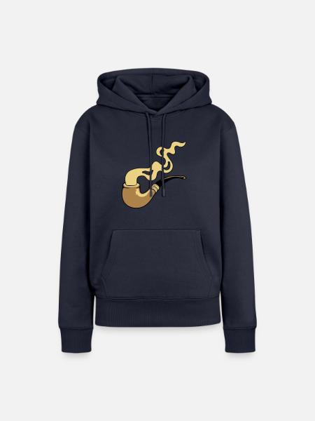 Qualmen Tabakpfeife Rauch - Frauen Premium Bio Hoodie - Navy