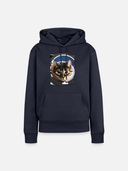 Space cat - Frauen Premium Bio Hoodie - Navy