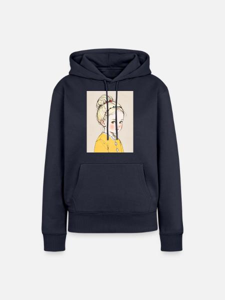 Blühende Unschuld - Frauen Premium Bio Hoodie - Navy