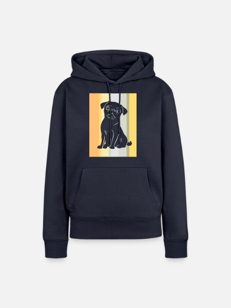 Mops Fell Koeter - Frauen Premium Bio Hoodie - Navy
