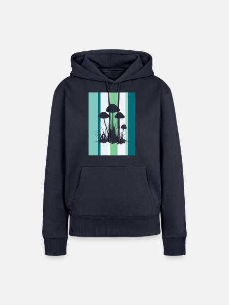 Pilze Vegetarisch - Frauen Premium Bio Hoodie - Navy