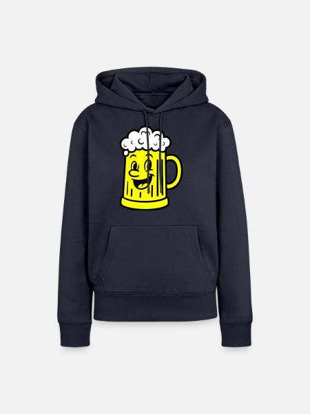 Bierkrug Comic Bier - Frauen Premium Bio Hoodie - Navy