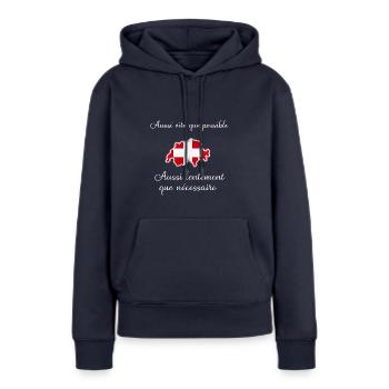 T-shirt suisse Alain Berset idée cadeau drôle - Sweat à capuche Premium bio Femme - bleu marine - Devant - Julia (174cm)