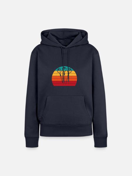 Wurfspieß Geschenk Spruch Darts - Frauen Premium Bio Hoodie - Navy