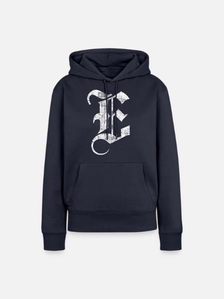 T-Shirt-Alphabet Initiale E - Frauen Premium Bio Hoodie - Navy