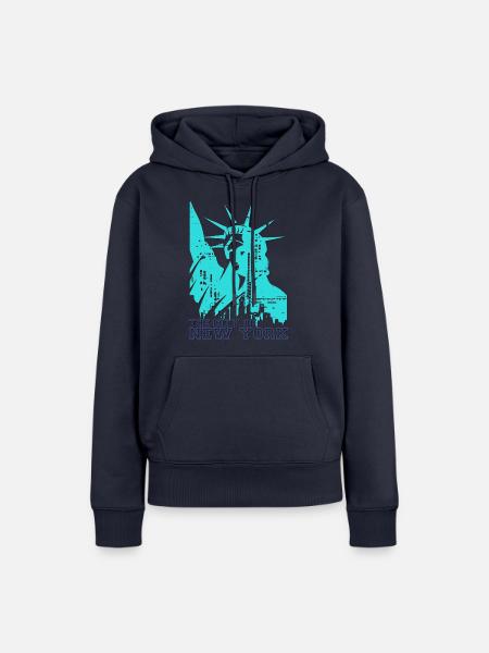Die Stadt New York - Frauen Premium Bio Hoodie - Navy