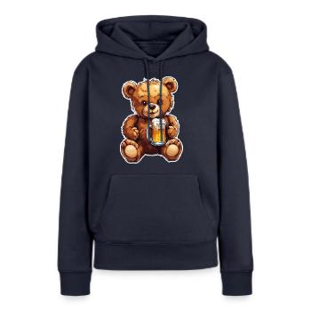 Teddybär / Kuscheltier / Stofftier / Geschenkidee - Frauen Premium Bio Hoodie - Navy - Vorne - Julia (174cm)