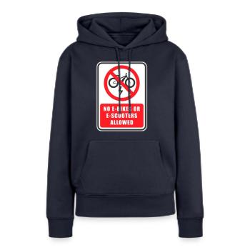 No electric scooter or bike traffic sign - Women’s Premium Organic Hoodie - navy - Front - Julia (174cm)