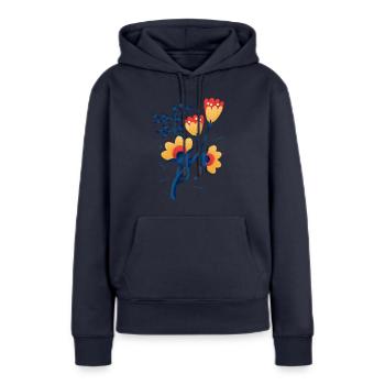 BANQUISE 3 - Sweat à capuche Premium bio Femme - bleu marine - Devant - Julia (174cm)
