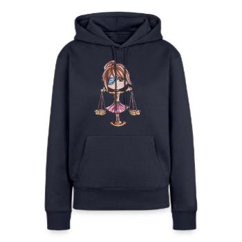 Sternzeichen: Waage - Frauen Premium Bio Hoodie - Navy - Vorne - Julia (174cm)