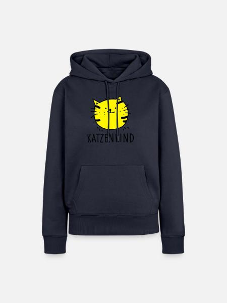 Katzenkind (b) - Frauen Premium Bio Hoodie - Navy