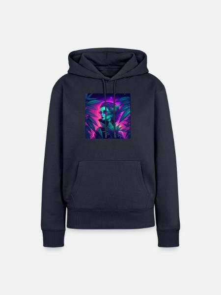 Cannabis in den Achtzigern Retro - Frauen Premium Bio Hoodie - Navy