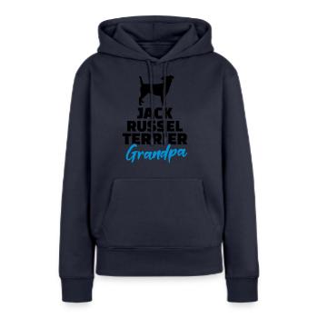 Jack Russell - Sweat à capuche Premium bio Femme - bleu marine - Devant - Julia (174cm)