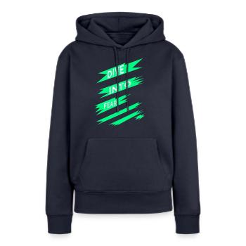 extreme sports cultivating courage quote - Frauen Premium Bio Hoodie - Navy - Vorne - Julia (174cm)