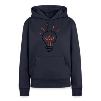 Gluehbirne - 2 Farben - Frauen Premium Bio Hoodie - Navy - Vorne - Julia (174cm)