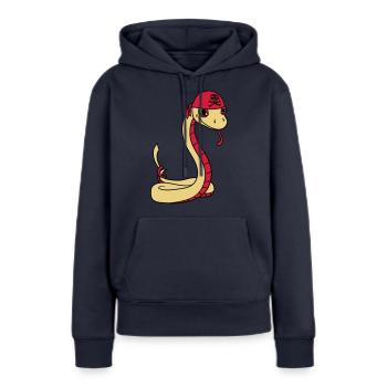 schlange pirat seeraeuber kapitaen matrose seebaer - Frauen Premium Bio Hoodie - Navy - Vorne - Julia (174cm)