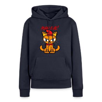 Das Böse schnurren - Frauen Premium Bio Hoodie - Navy - Vorne - Julia (174cm)
