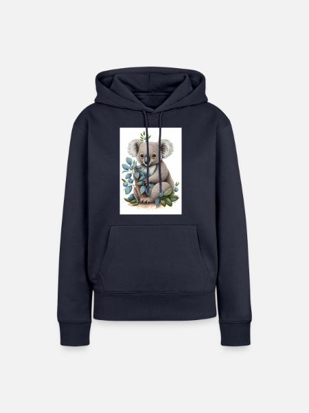 Koala with Bamboo - Frauen Premium Bio Hoodie - Navy