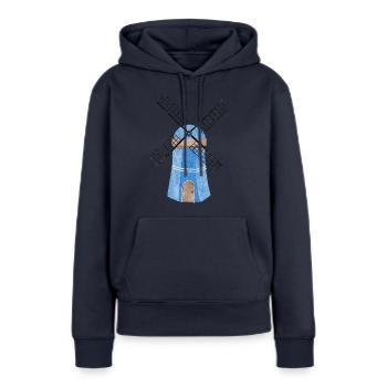 Windmühle blau - Frauen Premium Bio Hoodie - Navy - Vorne - Julia (174cm)