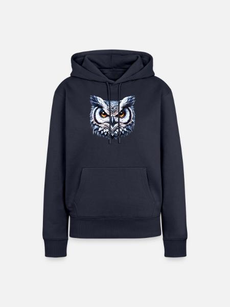 Eule - Frauen Premium Bio Hoodie - Navy