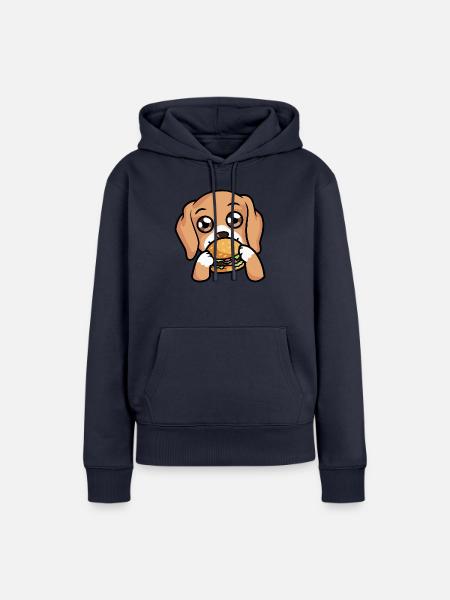 Burger = Liebe - Frauen Premium Bio Hoodie - Navy