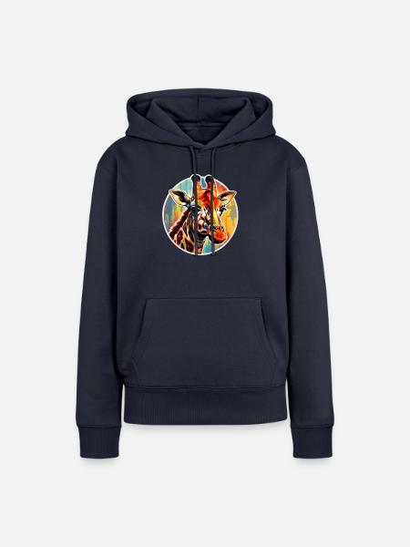 Giraffenkopf - Frauen Premium Bio Hoodie - Navy