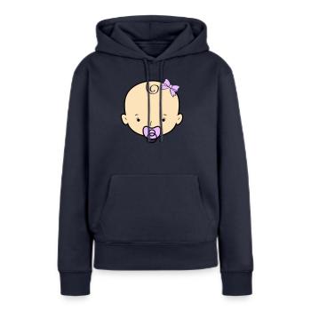 Bébé - Sweat à capuche Premium bio Femme - bleu marine - Devant - Julia (174cm)