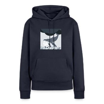 Bedrohte Tiere, Eisbär-Illustration, Erderwärmung - Frauen Premium Bio Hoodie - Navy - Vorne - Julia (174cm)