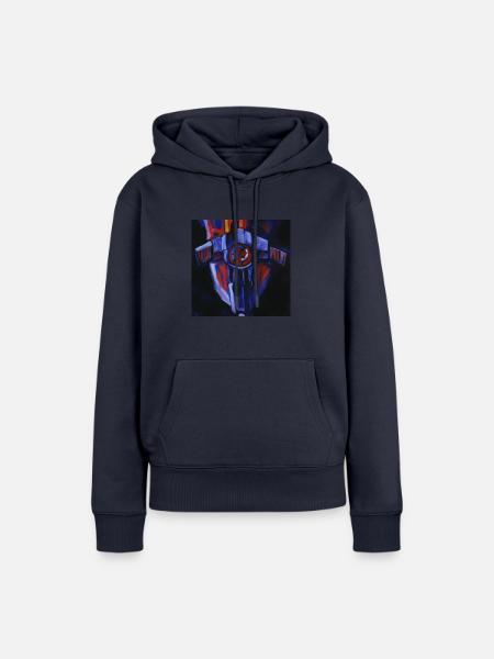 Raumschiff in der Galaxie - Frauen Premium Bio Hoodie - Navy