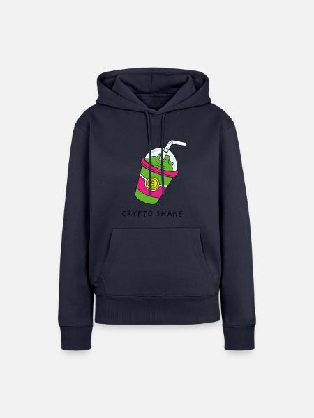 Bitcoin Ethereum Kryptowährungen Shake - Frauen Premium Bio Hoodie - Navy