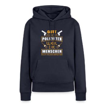 Polizei Polizist Polizisten Polizeibeamter - Frauen Premium Bio Hoodie - Navy - Vorne - Julia (174cm)