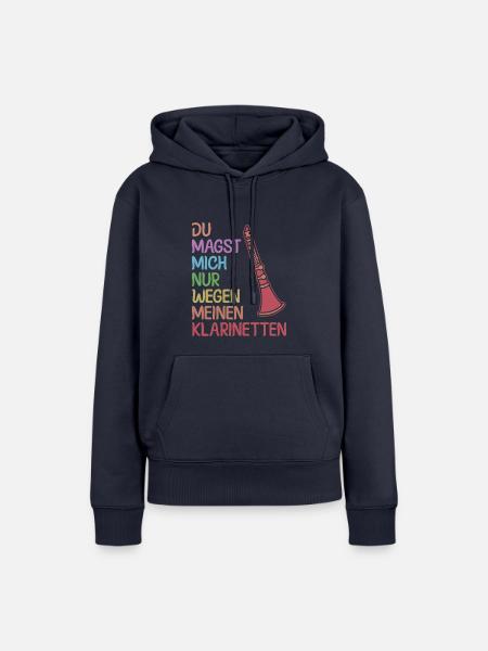 Klarinette Klarinettenspieler Klarinettist - Frauen Premium Bio Hoodie - Navy
