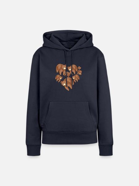 Herz Braunbär - Frauen Premium Bio Hoodie - Navy