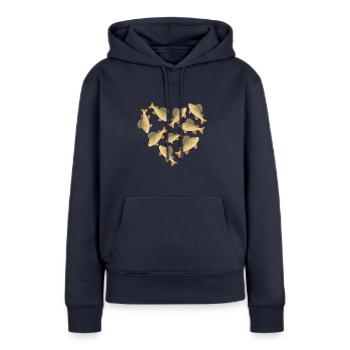 Herz Barsch - Frauen Premium Bio Hoodie - Navy - Vorne - Julia (174cm)
