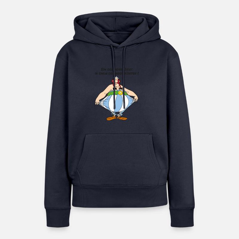 Obelix Ein gesunder Geist - Sweat à capuche Premium bio Femme - bleu marine