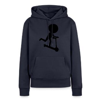 E-Scooter Roller Scooter - Sweat à capuche Premium bio Femme - bleu marine - Devant - Julia (174cm)