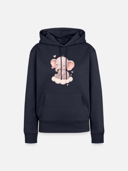 Süßer Babyelefant - Frauen Premium Bio Hoodie - Navy