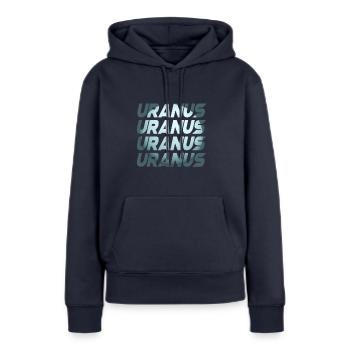 Conception d’Uranus - Sweat à capuche Premium bio Femme - bleu marine - Devant - Julia (174cm)