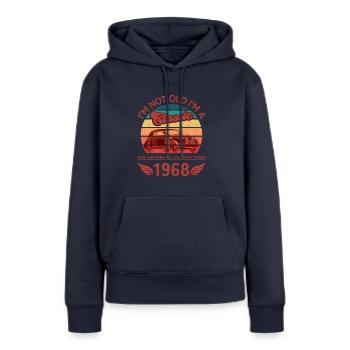 Je ne suis pas vieux - Sweat à capuche Premium bio Femme - bleu marine - Devant - Julia (174cm)