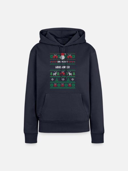 Ein fröhlicher Holzarbeiter - Frauen Premium Bio Hoodie - Navy
