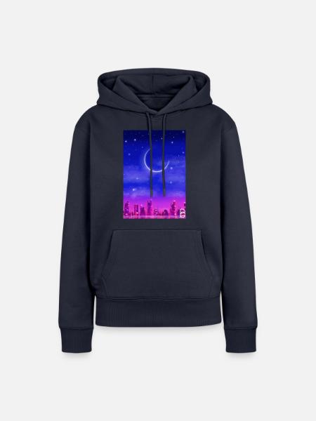 Moon City - Frauen Premium Bio Hoodie - Navy