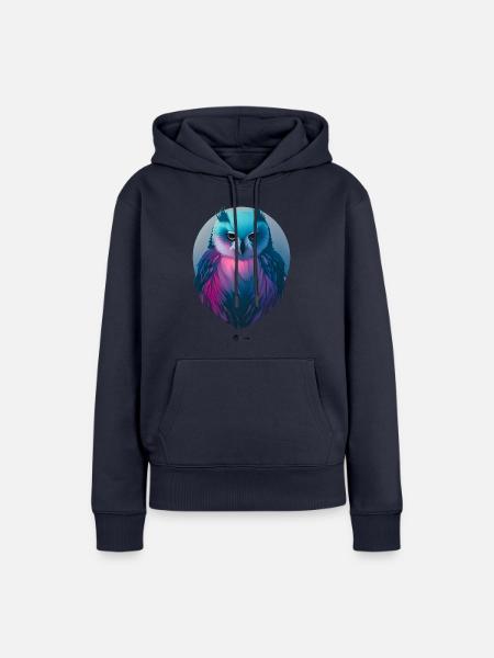 Grumpy Eule - Frauen Premium Bio Hoodie - Navy