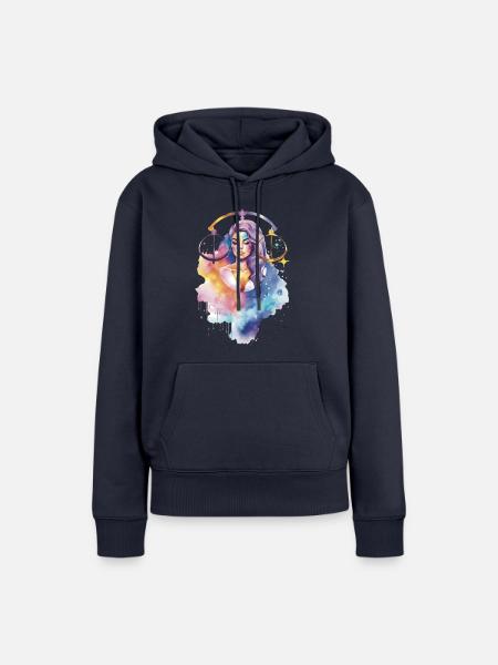 I AM ♎️ LIBRA ♎️ - Frauen Premium Bio Hoodie - Navy