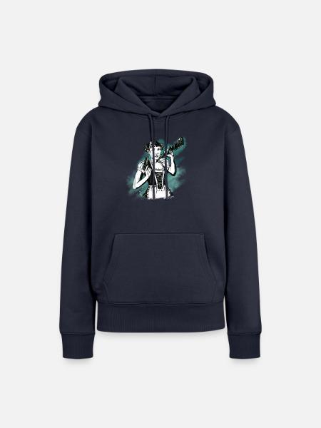 Alptraum-Mädel - Frauen Premium Bio Hoodie - Navy