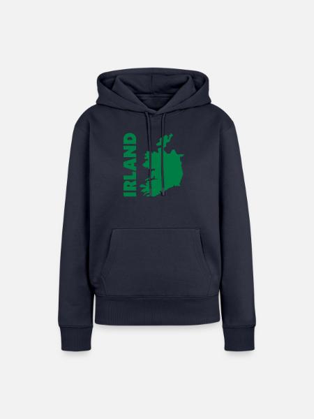 irland_umriss_50 - Frauen Premium Bio Hoodie - Navy